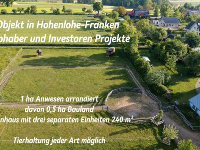 Anwesen mit ca. 1 ha – Tierhaltung, Stall, Werkstatt – Wohnen