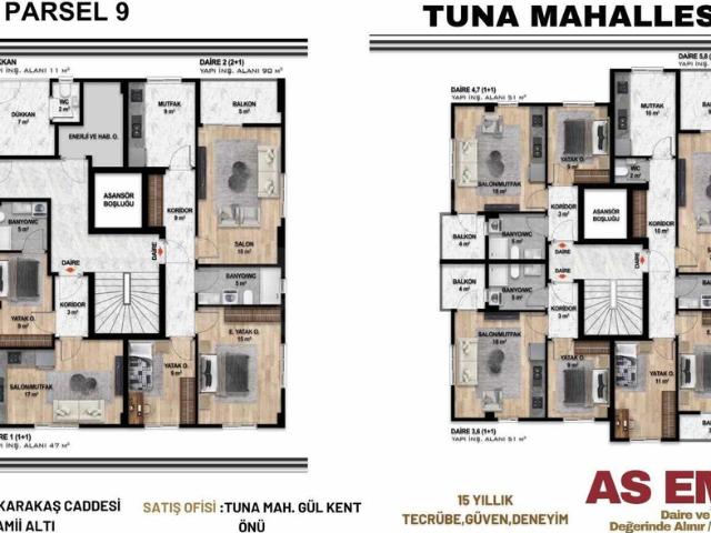 AS EMLAK'TAN TUNA MAHALLESİNDE %60 PEŞİNATLA 1+1 50 M2 DAİRE