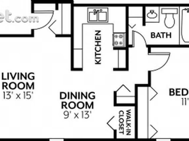 Apartment 1 bedrooms in Other Wayne County