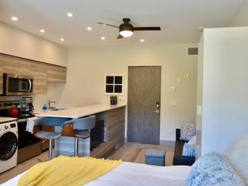 Contemporary apartment with pool