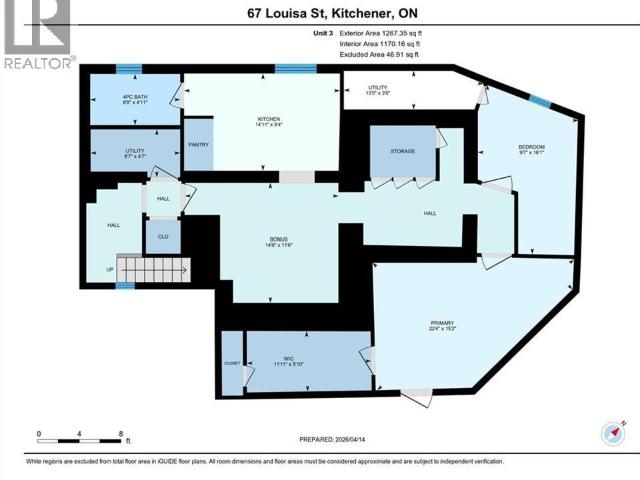 apartment at 67 LOUISA Street Unit# C