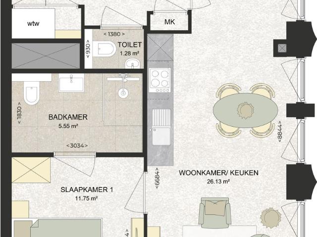 Appartement te huur