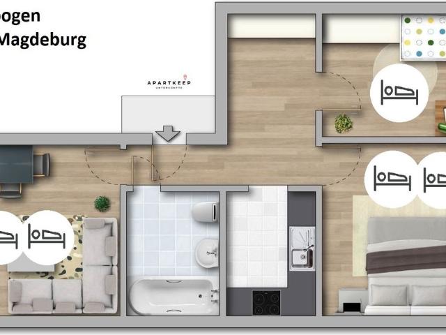 Apartment in Magdeburg 4, Magdeburg Amsterdam Apartments for Rent