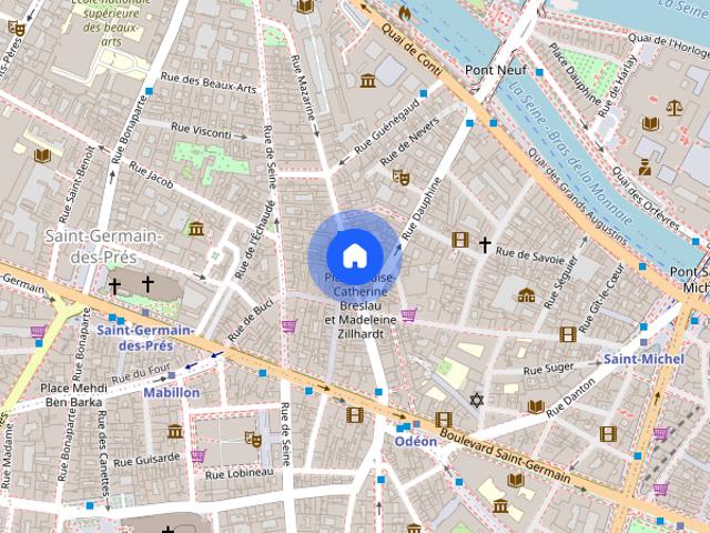 Apartment in Rue Mazarine, Paris for 35 m² with 1 bedroom