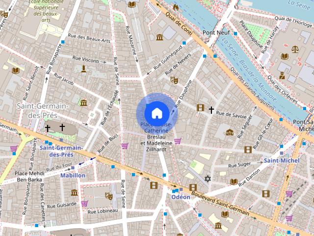 Apartment in Rue Mazarine, Paris for 35 m² with 1 bedroom