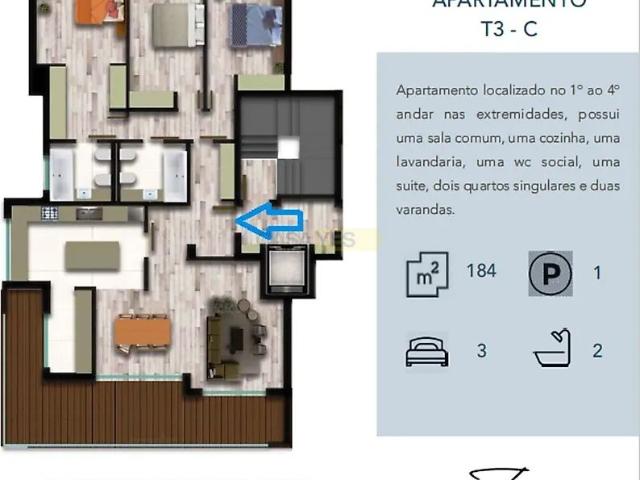 Apartment T3 in Montijo e Afonsoeiro, Montijo