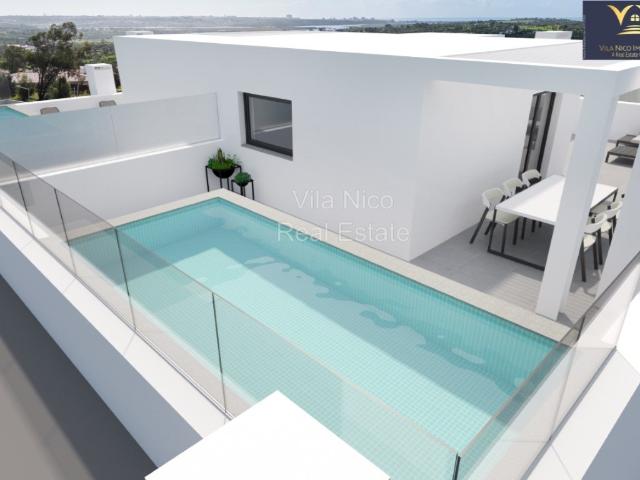 Apartmento com piscina privada no terrço e vista do mar 86m² Mexilhoeira Grande