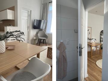ApartNaest I 1 room apartment, fully equipped, WLAN + free parking, train 7min walking distance, intermediate cleaning