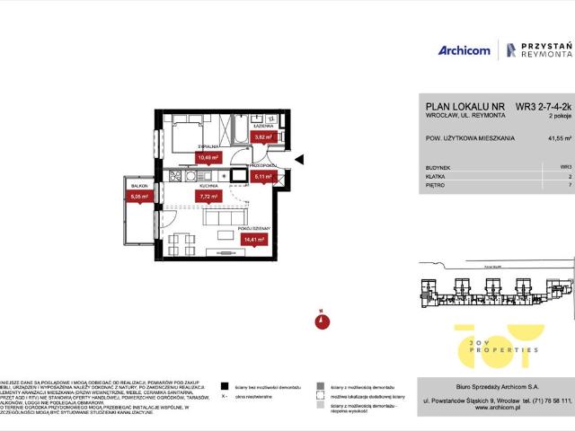 Apartament 41,55 m² z widokiem na Odrę Kleczków