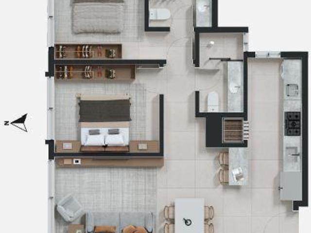 Apartamento 02 Dorm. Bairro Moura