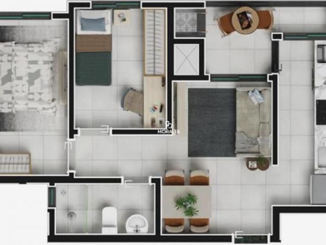Apartamento 02 Quartos e Sacada com Churrasqueira no Capão Raso