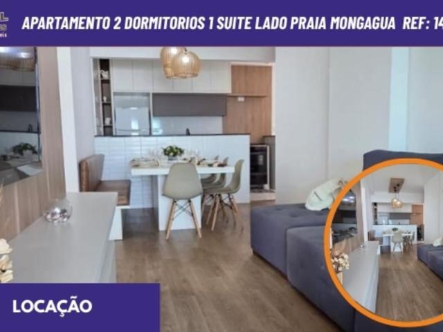 APARTAMENTO 2 DORMITORIOS 1 SUITE LADO PRAIA LOCAÇAO MONGAGUA