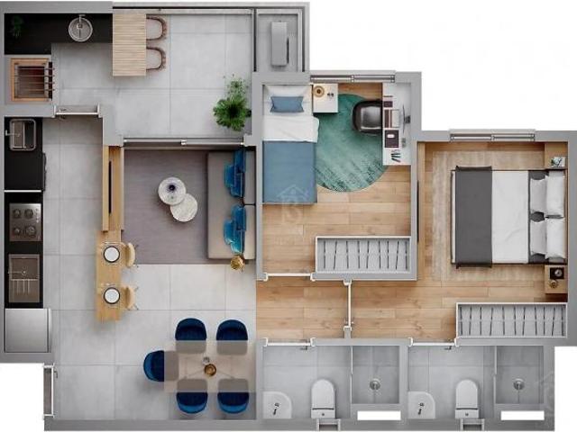 Apartamento 2 Quartos com 1 Suíte Centro