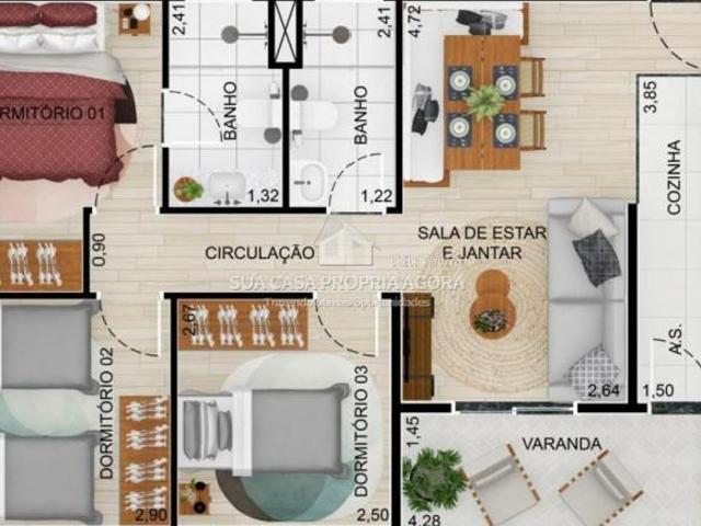 Apartamento a Venda Capuava Cotia 03 Dormitórios TOULOUSE
