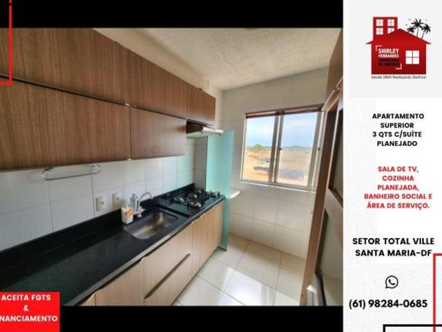Apartamento 3 Qts c/ suíte planejado Qd 301 Setor Total Ville DF
