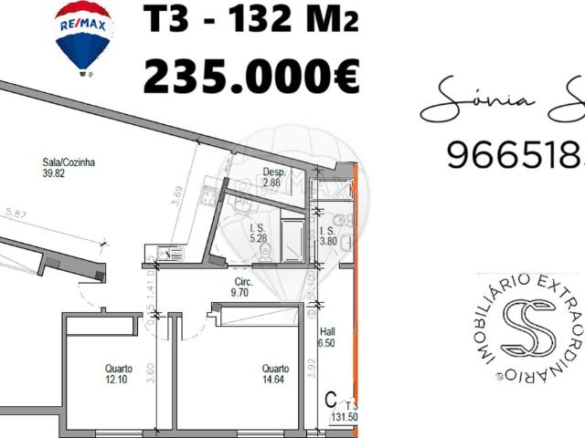 Apartamento T3 à venda em Entroncamento