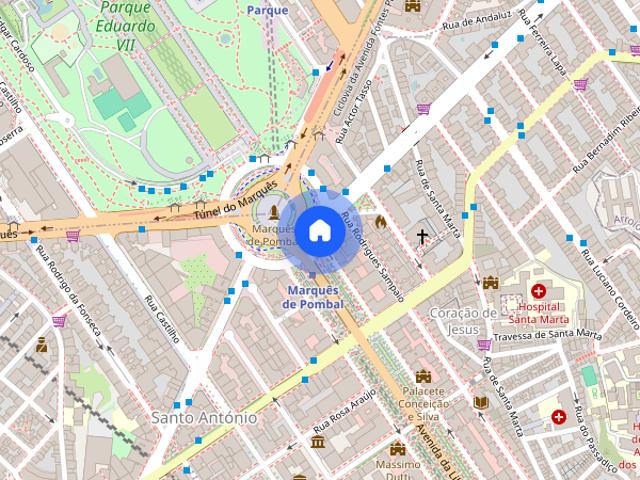 Apartamento T1 com garagem, no Conde de Lima, em Lisboa