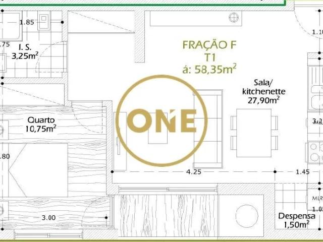 Apartamento T1 em Calendário