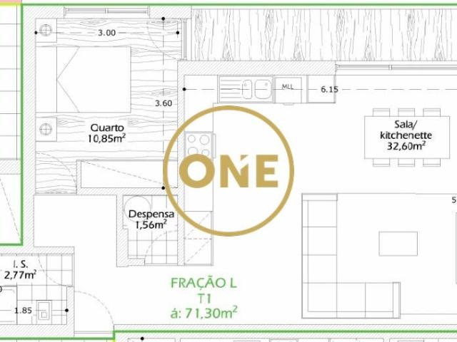 Apartamento T1 em Calendário