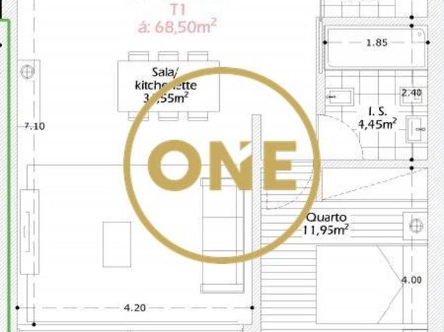Apartamento T1 em Calendário