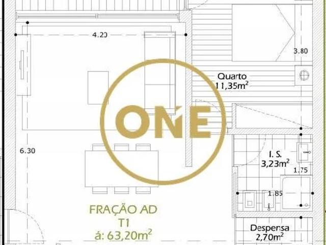 Apartamento T1 em Construção em Calendário