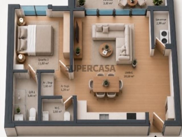 Apartamento T1 em Requião
