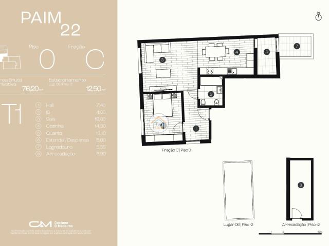 Apartamento T1 para Venda Fração C