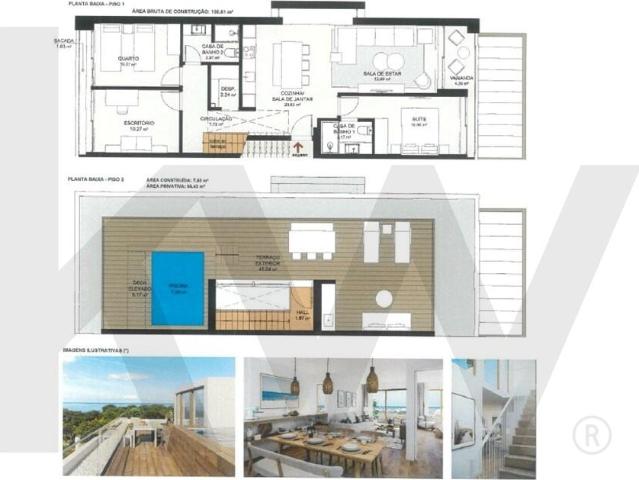 Apartamento T2+1 Novo com rooftop com vista mar e piscina privativa no Pestana Porto Covo