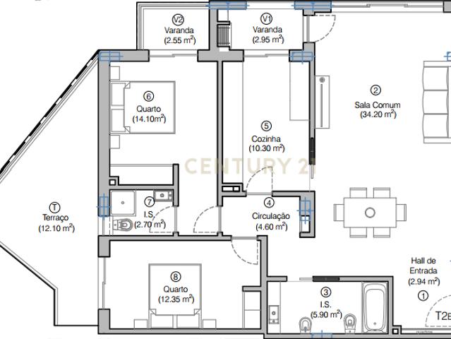 Apartamento T2 com Churrasqueira, Terraço e 2 de Parqueamentos