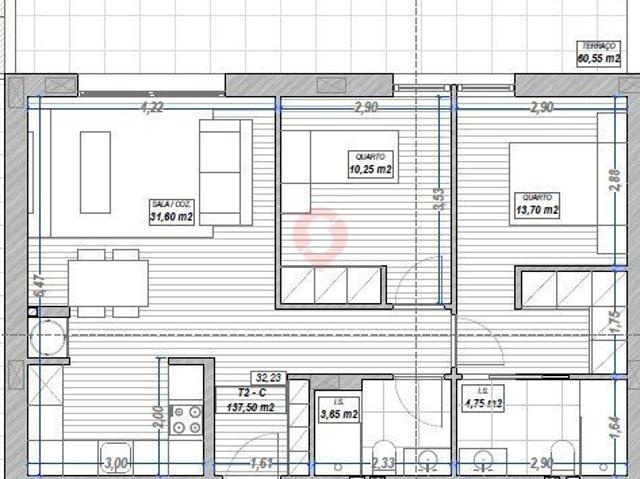 Apartamento T2 com Terraço