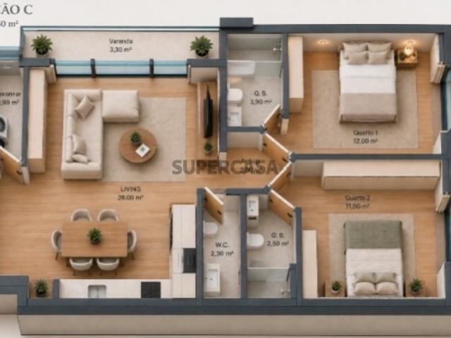 Apartamento T2 em Requião