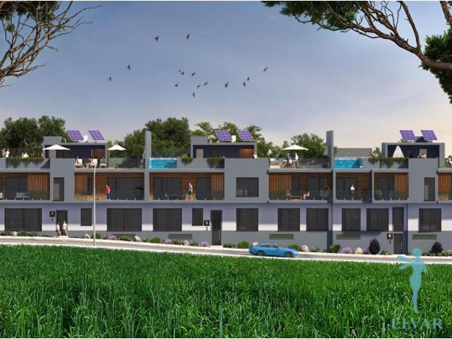 Apartamento T2 moderno com jardim privativo, sol e piscina