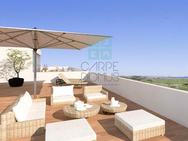 Apartamento T2 novo, varandas, terraço no topo, parqueamento. 65m² Tavira Santa Maria