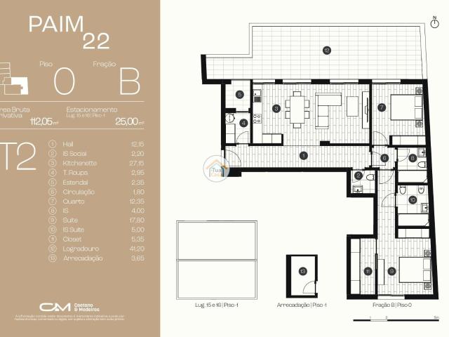 Apartamento T2 para Venda Fração B