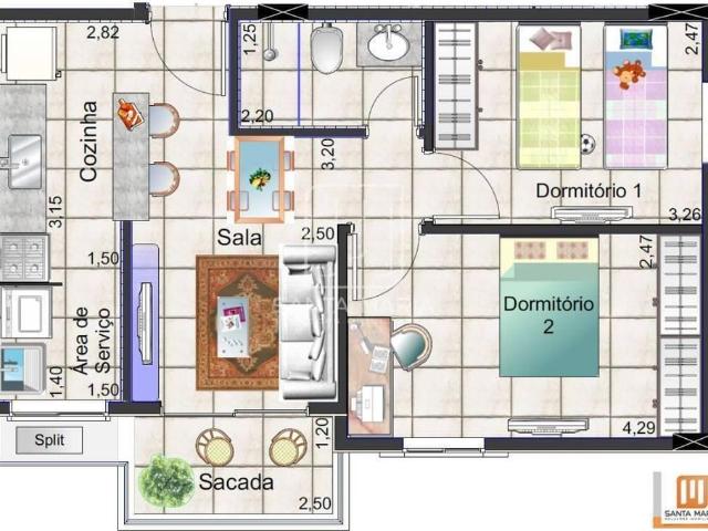 Apartamento Tipo Padrao 2 Dormitórios, Cozinha Planejada, Portaria 24 Horas, Espaço Gourmet, Sal