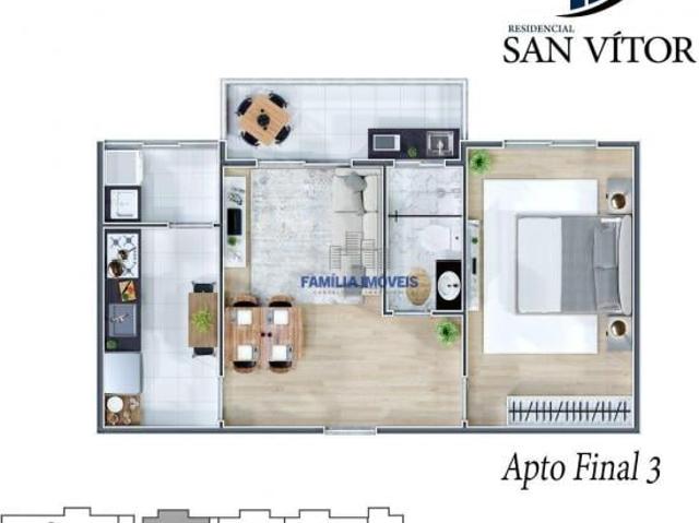 Apartamento à venda em São Vicente Itararé 2 quartos 1 vaga lazer
