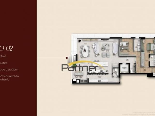 Apartamento com 3 dormitórios à venda, 193 m² por R$ 4.180.608,00 Batel Curitiba/PR