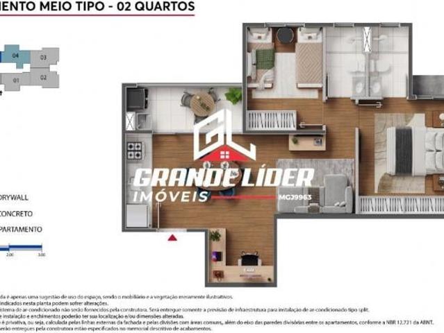 Apartamento à venda, 2 quartos, 1 suíte, 1 vaga, Califórnia Belo Horizonte/MG