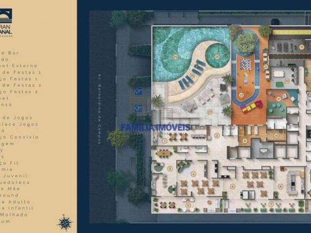 Apartamento à venda 3 suítes lazer completo Campo Grande Santos/SP
