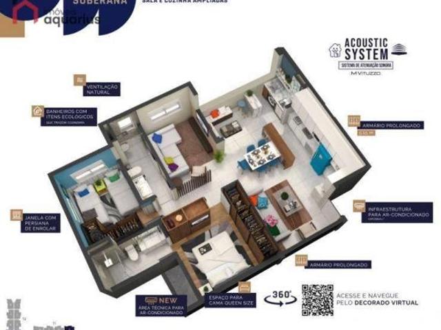 Apartamento com 3 dormitórios à venda, 76 m² por R$ 665.571,00 Vila Industrial São José dos Camp