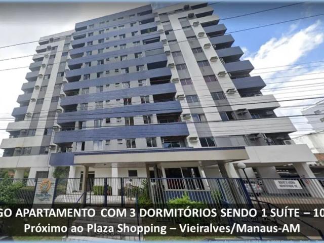 Apartamento com 100 m² de 3 dormitórios sendo 1 suíte master para alugar no Edifício Porto Bello, Vieiralves, Manaus AM