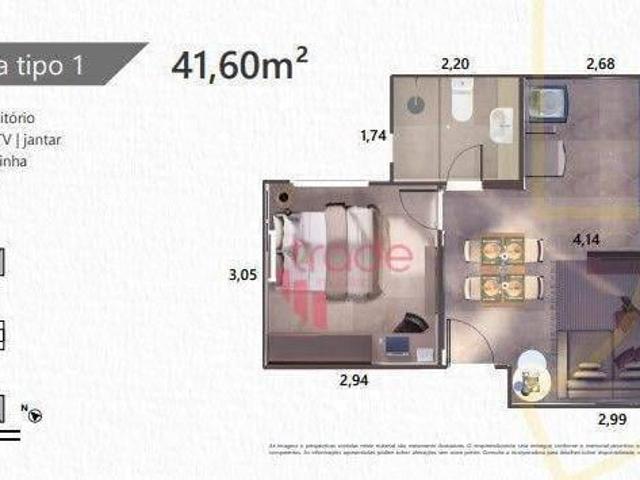 Apartamento com 1 dormitório à venda, 38 m² por R$ 321.000,00 Vila Monte Alegre Ribeirão Preto/S