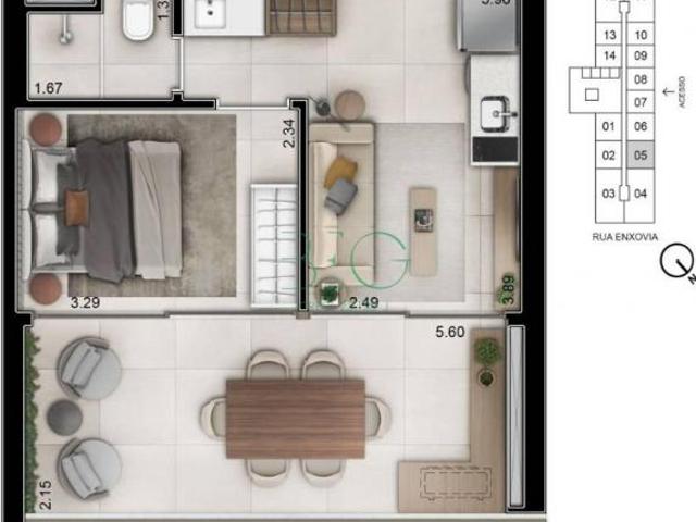 Apartamento com 1 dormitório à venda, 40 m² por R$ 894. Vila São Francisco S