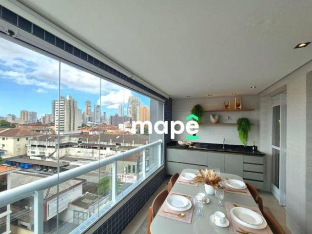 Apartamento com 1 dormitório à venda, 60 m² por R$ 990.000,00 Boqueirão Santos/SP