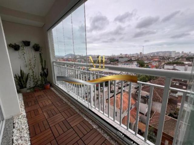 Apartamento com 1 dormitório, vaga de marcada e lazer completo na Vila Mathias em Santos por R$ 385