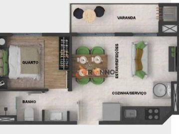 Apartamento com 1 quarto, 32,61 m² no bairro Novo Mundo