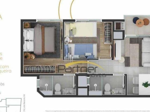 Apartamento com 2 dormitórios à venda por R$ 496.000,00 Capão Raso Curitiba/PR