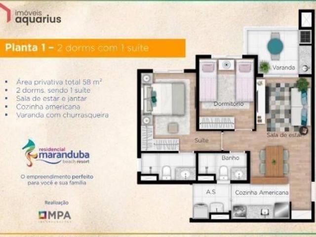 Apartamento à venda, 72 m² por R$ 654.950,00 Maranduba Ubatuba/SP