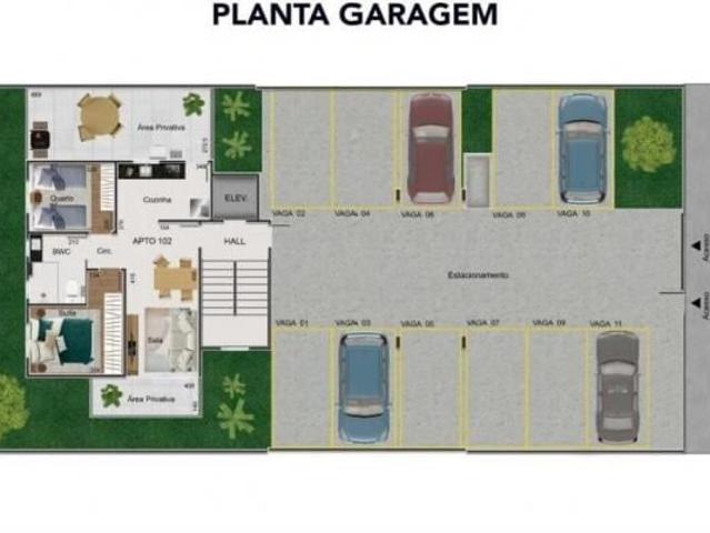 Apartamento com 2 quartos à venda em Belo Horizonte, no bairro Araguaia