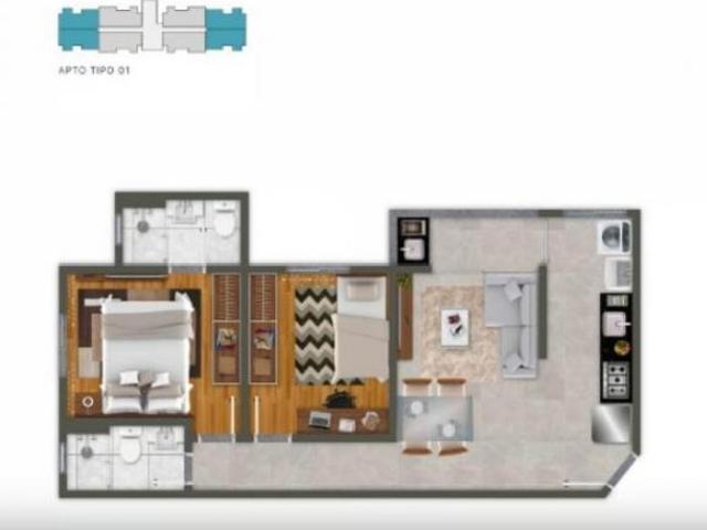 Apartamento com 2 quartos à venda em Belo Horizonte, no bairro Dom Joaquim